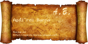 Agárdi Barna névjegykártya